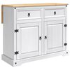 vidaXL Kitchen Island Set 2 pcs White and Honey Wax 112 x 70 x 91.5 cm
