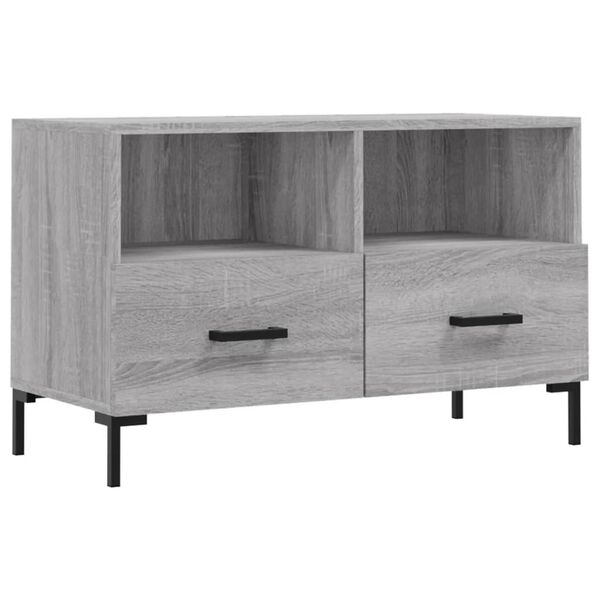 vidaXL TV Cabinet Grey Sonoma 80x36x50 cm Engineered Wood