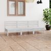 vidaXL 3 Piece Garden Lounge Set White Solid Pinewood