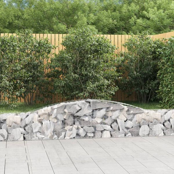 vidaXL Arched Gabion Baskets 20 pcs 400x30x40/60 cm Galvanised Iron