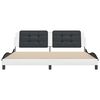 vidaXL Bed Frame without Mattress "Zadar" White and Black 200x200 cm Faux Leather