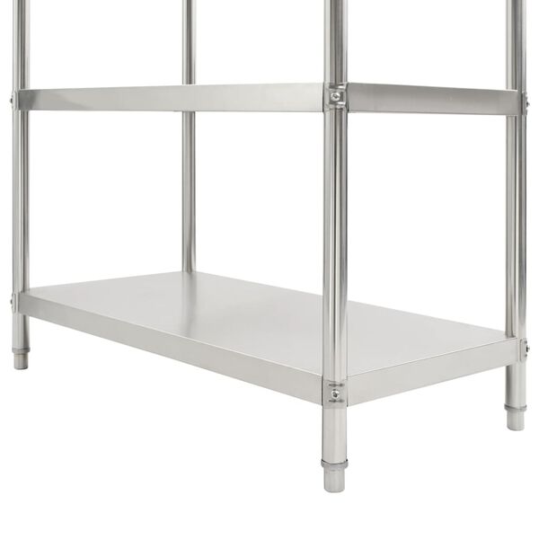 vidaXL 4-Tier Kitchen Shelf 100x50x155 cm Stainless Steel
