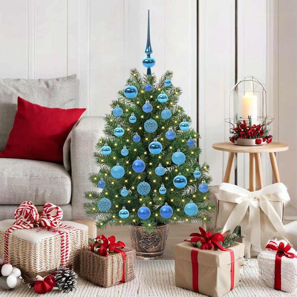 vidaXL Artificial Christmas Tree with 150 LEDs Green 95 cm PE and PVC