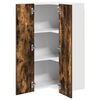 vidaXL Hanging Cabinet with Door Smoked Oak and White 57 x 57 x 100 cm