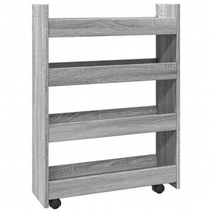 vidaXL Narrow Storage Trolley 4 Tier Grey Sonoma Engineered Wood