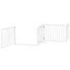 vidaXL Dog Gate with Door Foldable 10 Panels White 800 cm Poplar Wood