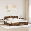 vidaXL Bed Frame with Drawer Smoked Oak 180 x 200 cm Engineer Wood