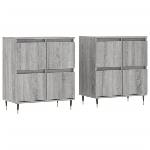 vidaXL Sideboards 2 pcs Grey Sonoma Engineered Wood