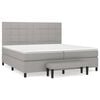 vidaXL Box Spring Bed with Mattress Light Grey 200x200 cm Fabric