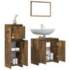 vidaXL 3 Piece Bathroom Furniture Set Smoked Oak Engineered Wood