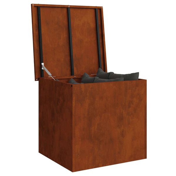vidaXL Outdoor Storage Box Rusty 55 x 50.5 x 50 cm Steel