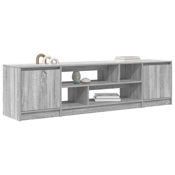 vidaXL TV Cabinet Grey Sonoma 188.5x41x50 cm Engineered Wood