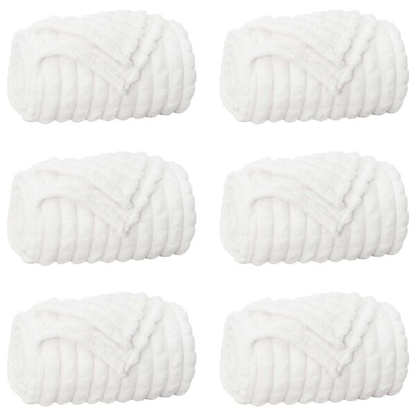 vidaXL Throw Blankets 6 pcs White 200 x 150 cm Fleece