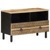 vidaXL TV Cabinet Black 70x33.5x46 cm Solid Rough Wood Mango