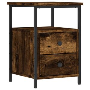 vidaXL Bedside Cabinet Smoked Oak 34x35.5x50 cm Engineered Wood