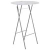 vidaXL Folding Bar Table White &Oslash;80 cm Glass with Marble Texture