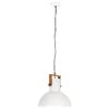 vidaXL Industrial Hanging Lamp 25 W White Round Mango Wood 52 cm E27