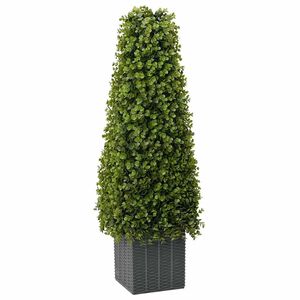 vidaXL Eucalyptus Grass Tower Green 27 x 27 x 90 cm Plastic