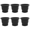 vidaXL Plant Pots 6 pcs Black &Oslash; 34 x 28 cm Plastic