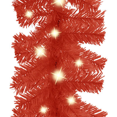 vidaXL Christmas Garland with LED Lights 10 m Red