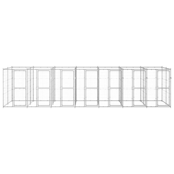 vidaXL Outdoor Dog Kennel Galvanised Steel 16.94 m²