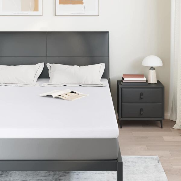 vidaXL Mattress Topper White 160 x 200 x 7 cm Jaquard Fabric