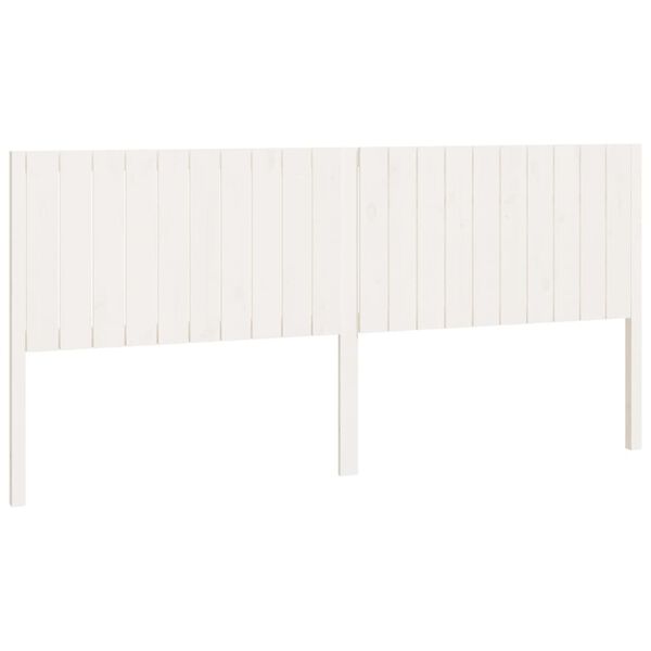 vidaXL Bed Headboard White 205.5x4x100 cm Solid Wood Pine