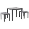 vidaXL Garden Table with 2 Benches Plastic Brown