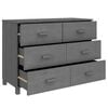 vidaXL Sideboard HAMAR Dark Grey 113x40x80 cm Solid Wood Pine