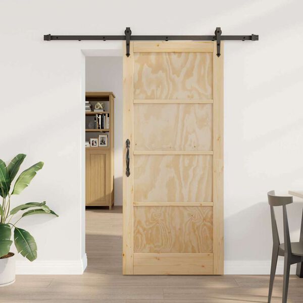 vidaXL Sliding Door ORKDAL Brown 86 x 198.5 cm Solid Pine Wood