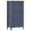 vidaXL Shoe Cabinet Hill Grey 72x35x124 cm Solid Pine Wood