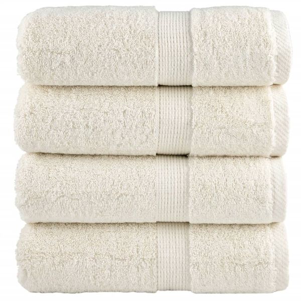 vidaXL Premium Guest Towels SOLUND 4 pcs Cream 30x50 cm 600 gsm