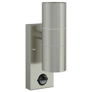 vidaXL Outdoor Wall Light Silver 7 x 10 x 22 cm Stainless steel