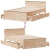 vidaXL Bed Frame without Mattress with Headboard 135x190 cm Double Solid Wood Pine
