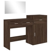 vidaXL 3 Piece Dressing Table Set Brown Oak Engineered Wood