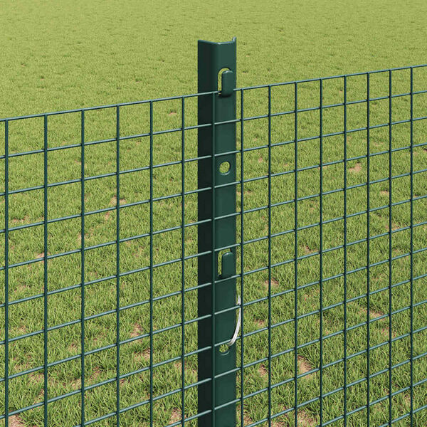 vidaXL Fence with Post Green 1.2 x 25 m Steel and PVC
