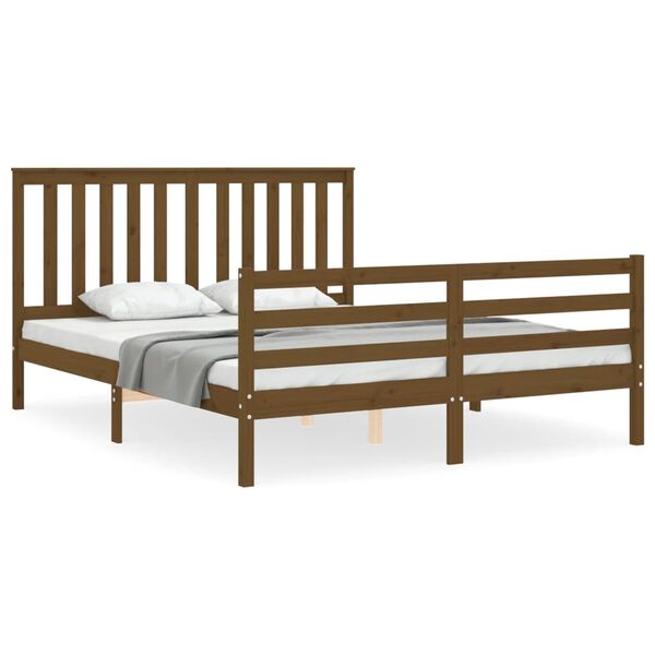 vidaXL Bed Frame without Mattress Honey Brown 160x200 cm Solid Wood