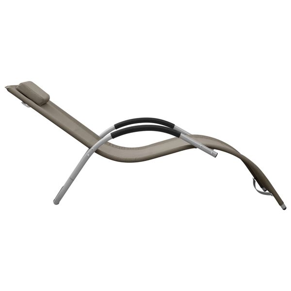 vidaXL Sun Lounger Textilene Taupe and Grey