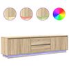 vidaXL TV Cabinet with LED Lights Sonoma Oak 193,5x41x50 cm