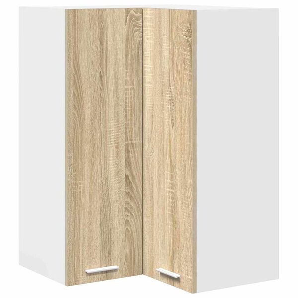 vidaXL Hanging Cabinet Sonoma Oak and White 57 x 57 x 80 cm