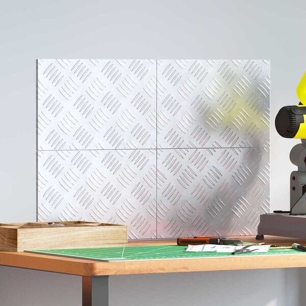 vidaXL Stair Tread Rectangular 4 pcs Silver 30 x 20 cm Aluminium