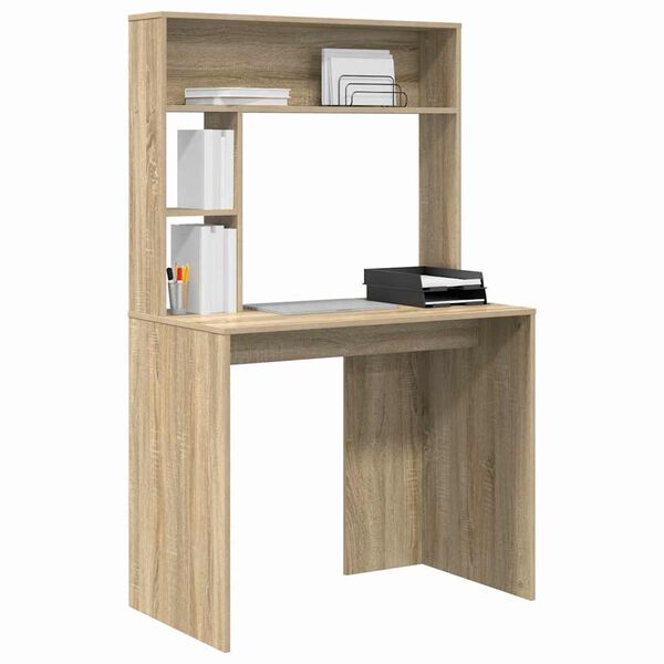 vidaXL Desk with Shelf Sonoma Oak 91 x 50 x 149 cm Engineered Wood