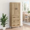 vidaXL Highboard with Drawer 2 pcs Artisan Oak Engineered Wood
