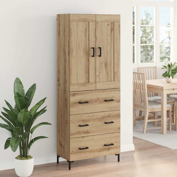 vidaXL Highboard with Drawer 2 pcs Artisan Oak Engineered Wood