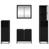 vidaXL Bathroom Furniture Set 4 pcs Black Oak Engineered Wood