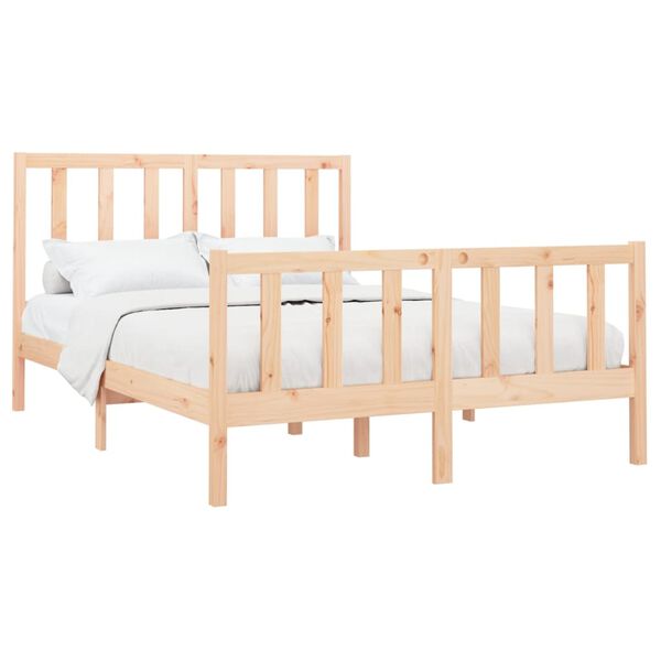 vidaXL Bed Frame without Mattress 140x190 cm Solid Wood Pine