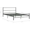 vidaXL Bed Frame without Mattress Grey Metal 120x200 cm