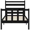 vidaXL Bed Frame without Mattress Black Small Single Solid Wood Pine