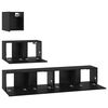 vidaXL TV Cabinet Set Wall-mounted 3 pcs Black Oak Engineered Wood