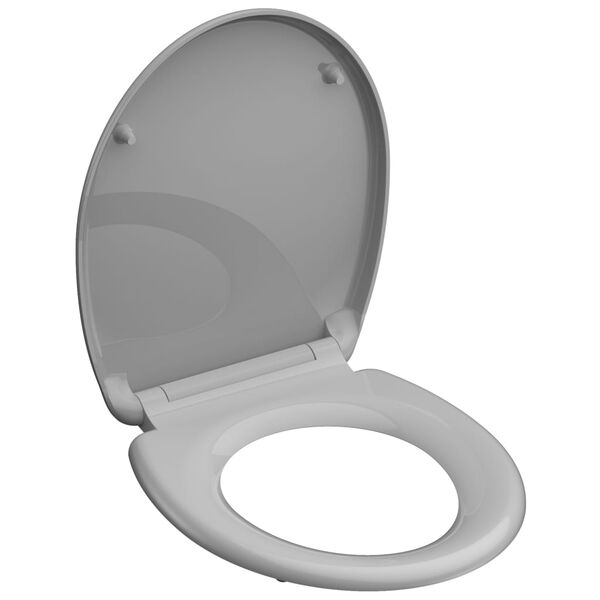 SCH&Uuml;TTE Duroplast Toilet Seat with Soft-Close Quick Release GREY